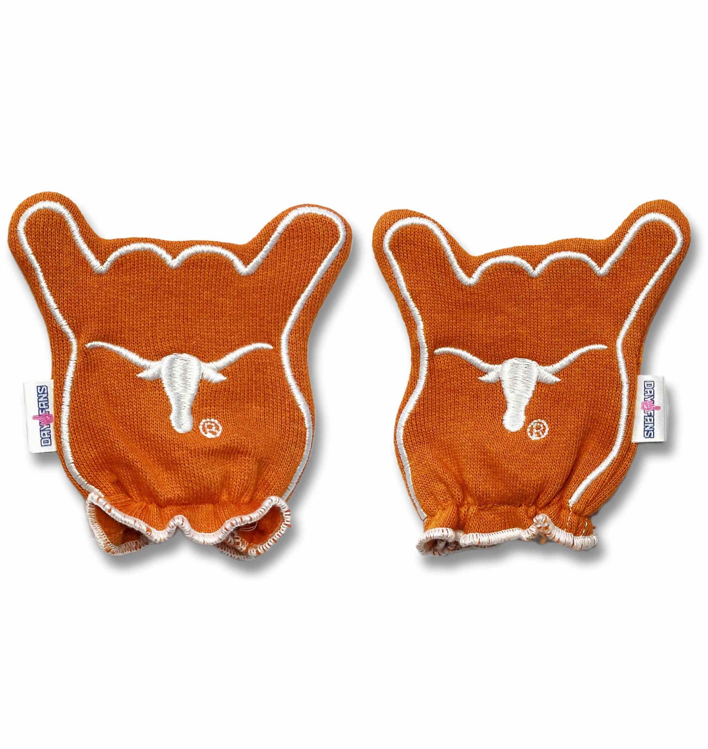 Texas Longhorns Hook Em FanMitts Baby Mittens Burnt Orange Back Pair