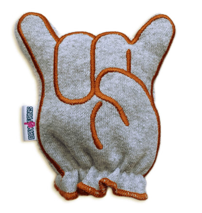 Texas Longhorns Hook Em FanMitts Baby Mittens Heathered Gray Front