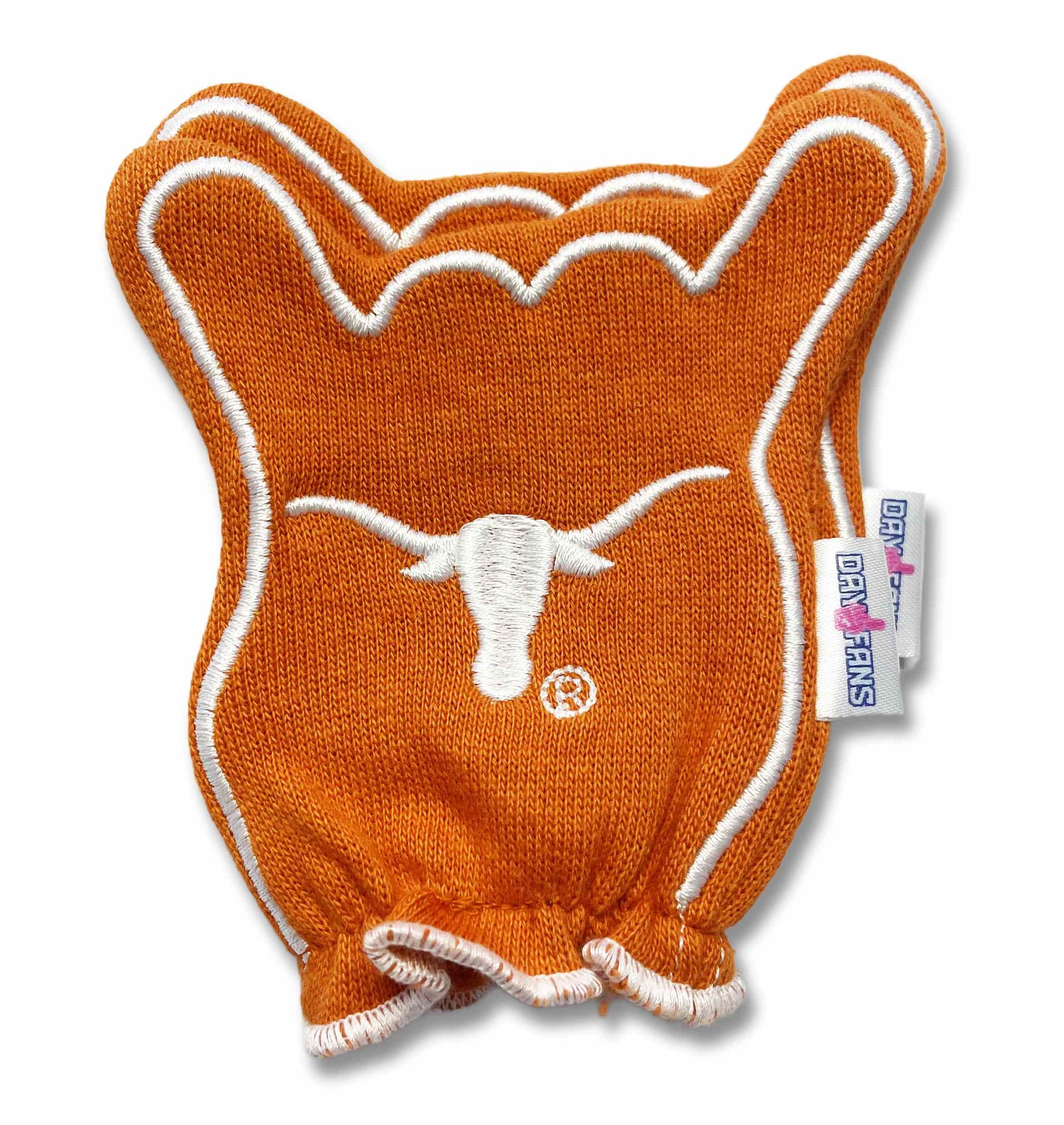 Texas Longhorns Hook em FanMitts Baby Mittens Orange Back Pair Stacked