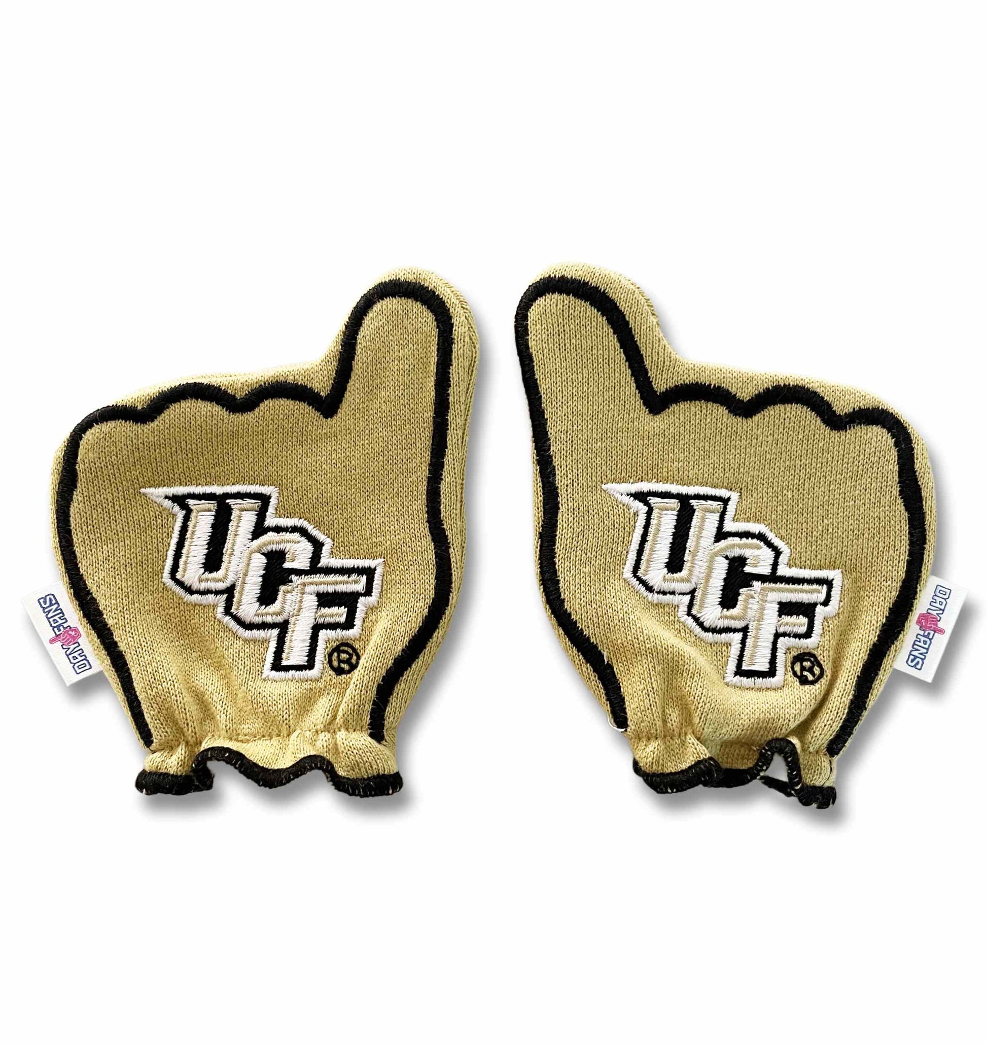 UCF Charge On FanMitts Baby Mittens Gold Back Pair