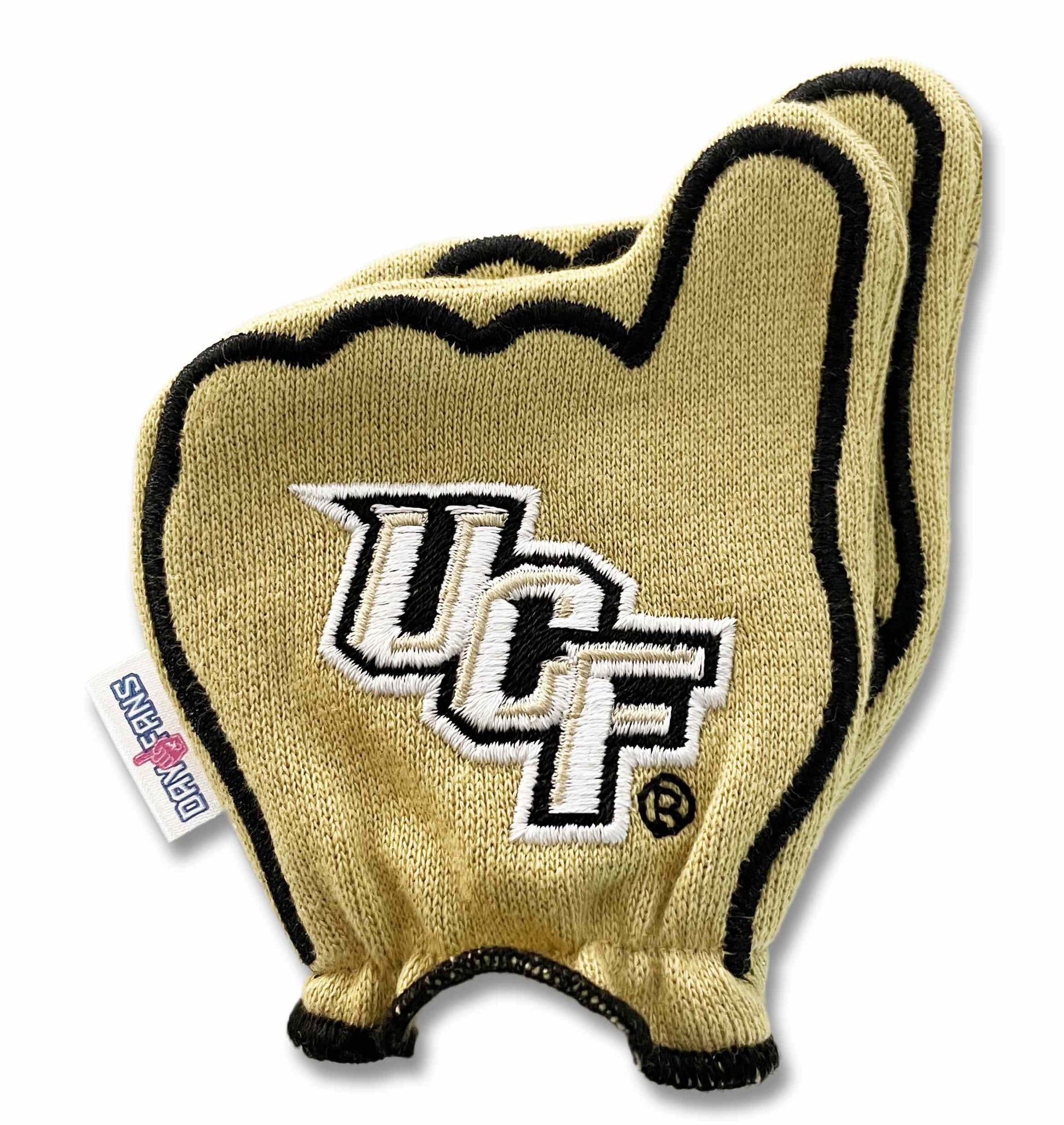UCF Charge On FanMitts Baby Mittens Gold Back Pair Stacked