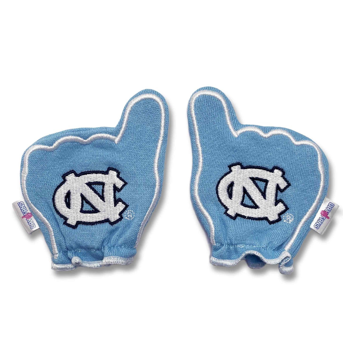 UNC Go Heels FanMitts Baby Mittens Blue Back Pair