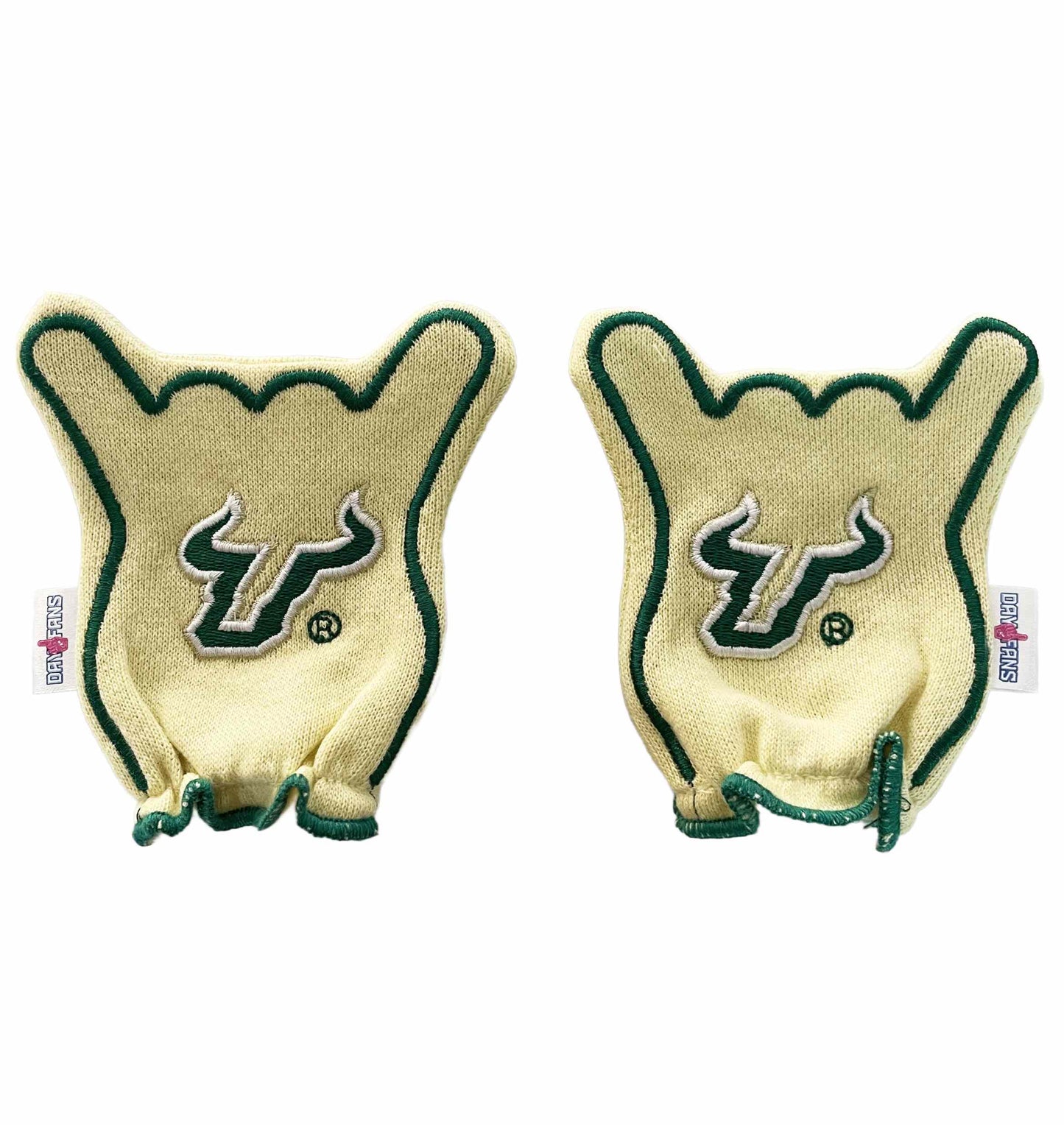 USF Go Bulls FanMitts Baby Mittens Gold Back Pair