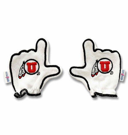 Utah Go Utes FanMitts Baby Mittens White Back Pair 