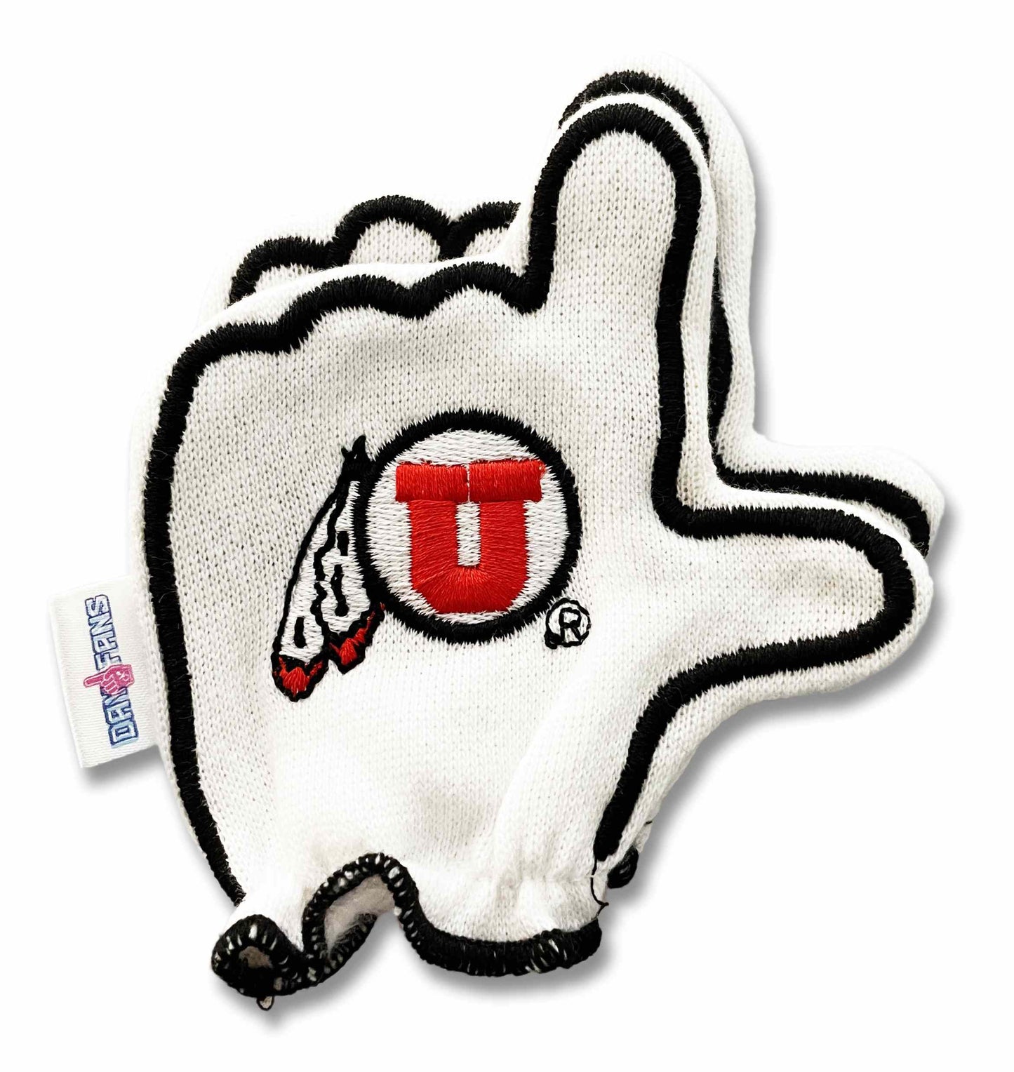 Utah Go Utes FanMitts Baby Mittens White Back Pair Stacked