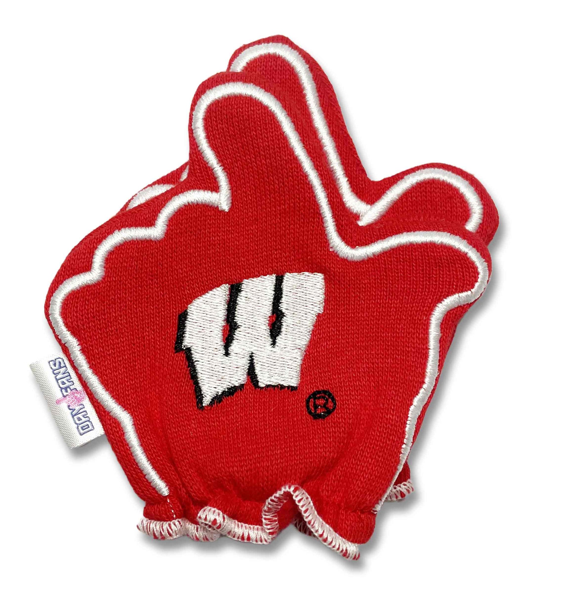 Wisconsin On Wisconsin FanMitts Baby Mittens Red Back Pair Stacked