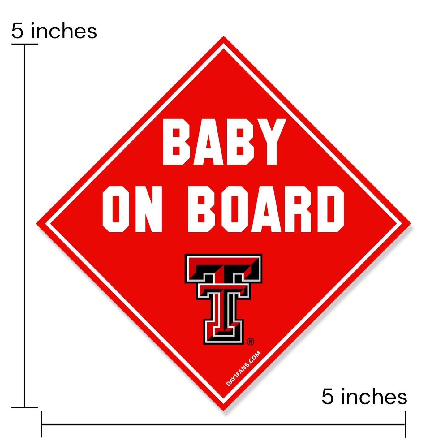 Texas Tech Red Raiders "BABY ON BOARD" Car Magnet