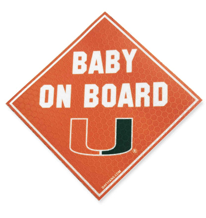 Miami Hurricanes "BABY ON BOARD" Car Magnet