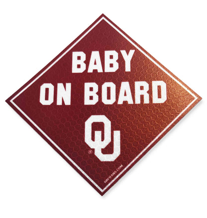 Oklahoma Sooners "BABY ON BOARD" Car Magnet