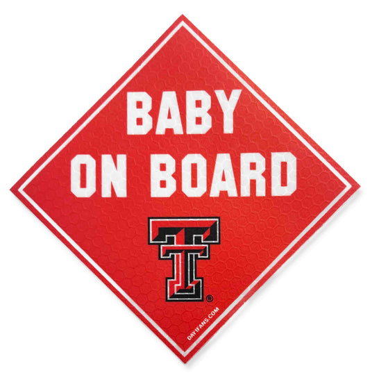 Texas Tech Red Raiders "BABY ON BOARD" Car Magnet