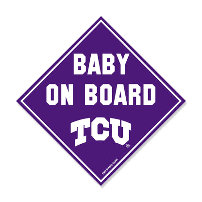 TCU Horned Frogs "BABY ON BOARD" Car Magnet