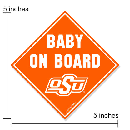 Oklahoma State Cowboys "BABY ON BOARD" Car Magnet