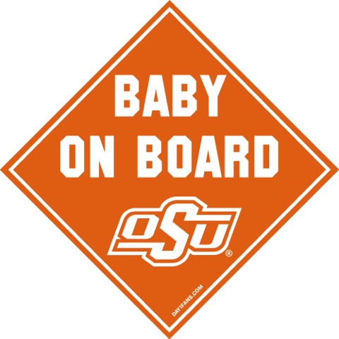 Oklahoma State Cowboys "BABY ON BOARD" Car Magnet