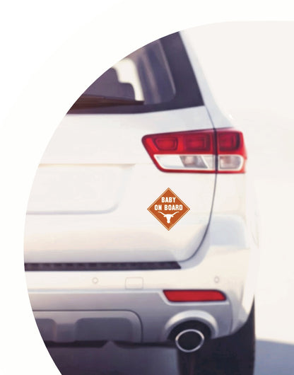 Texas Longhorns "BABY ON BOARD" Car Magnet
