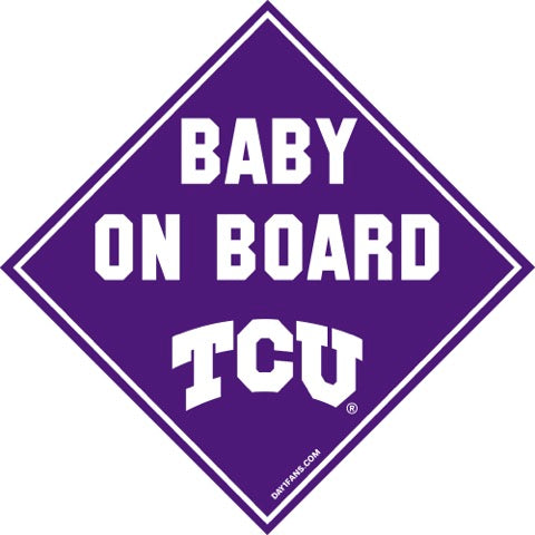 TCU Horned Frogs "BABY ON BOARD" Car Magnet