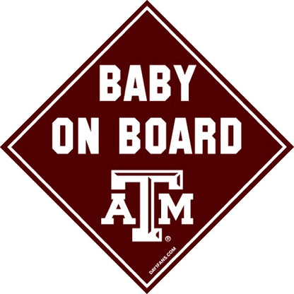 baby on board safety car magnet texas a&m