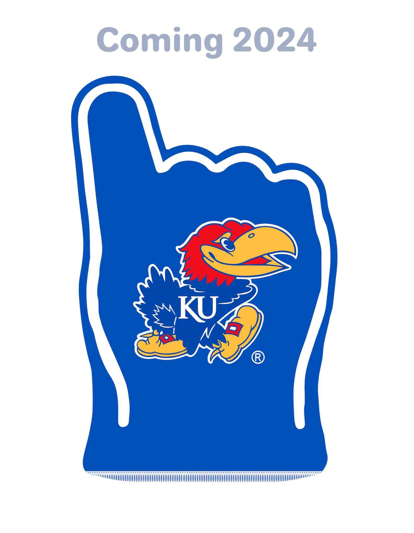 Kansas Rock Chalk FanMitts Baby Mittens Blue Back