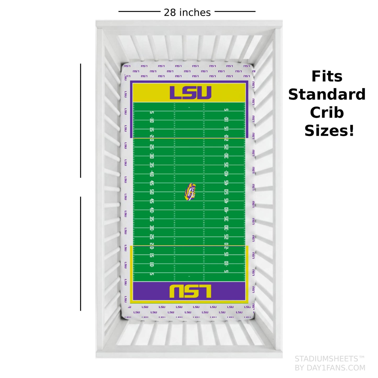 LSU Tigers StadiumSheets™ Crib Sheets