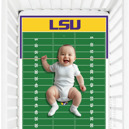 LSU Tigers StadiumSheets™ Crib Sheets