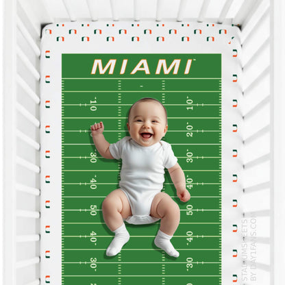 Miami Hurricanes StadiumSheets™ Crib Sheets