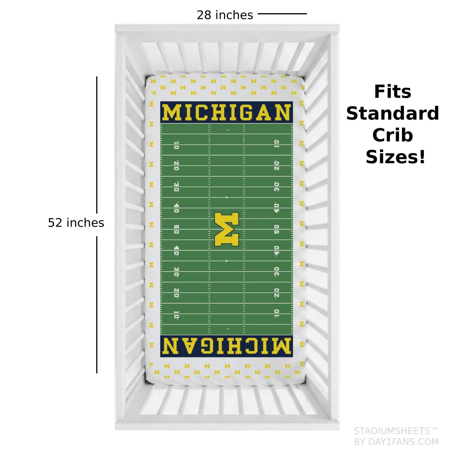 Michigan Wolverines StadiumSheets™ Crib Sheets