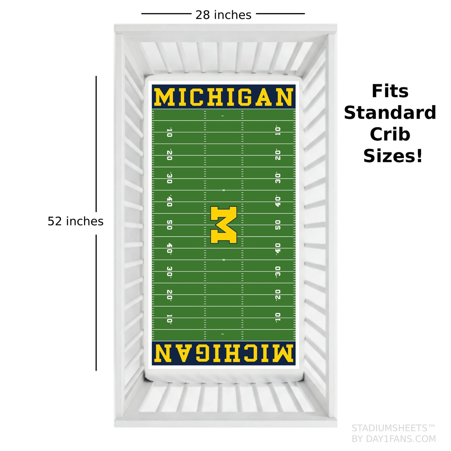 Michigan Wolverines StadiumSheets™ Crib Sheets