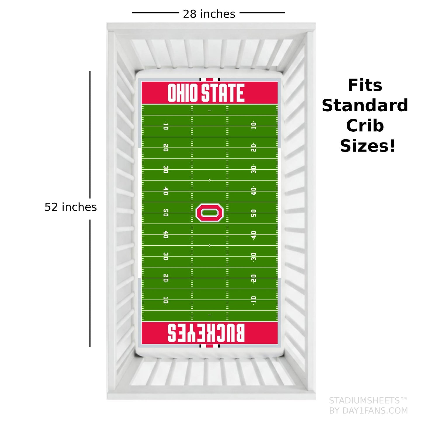 Ohio State Buckeyes StadiumSheets™ Crib Sheets