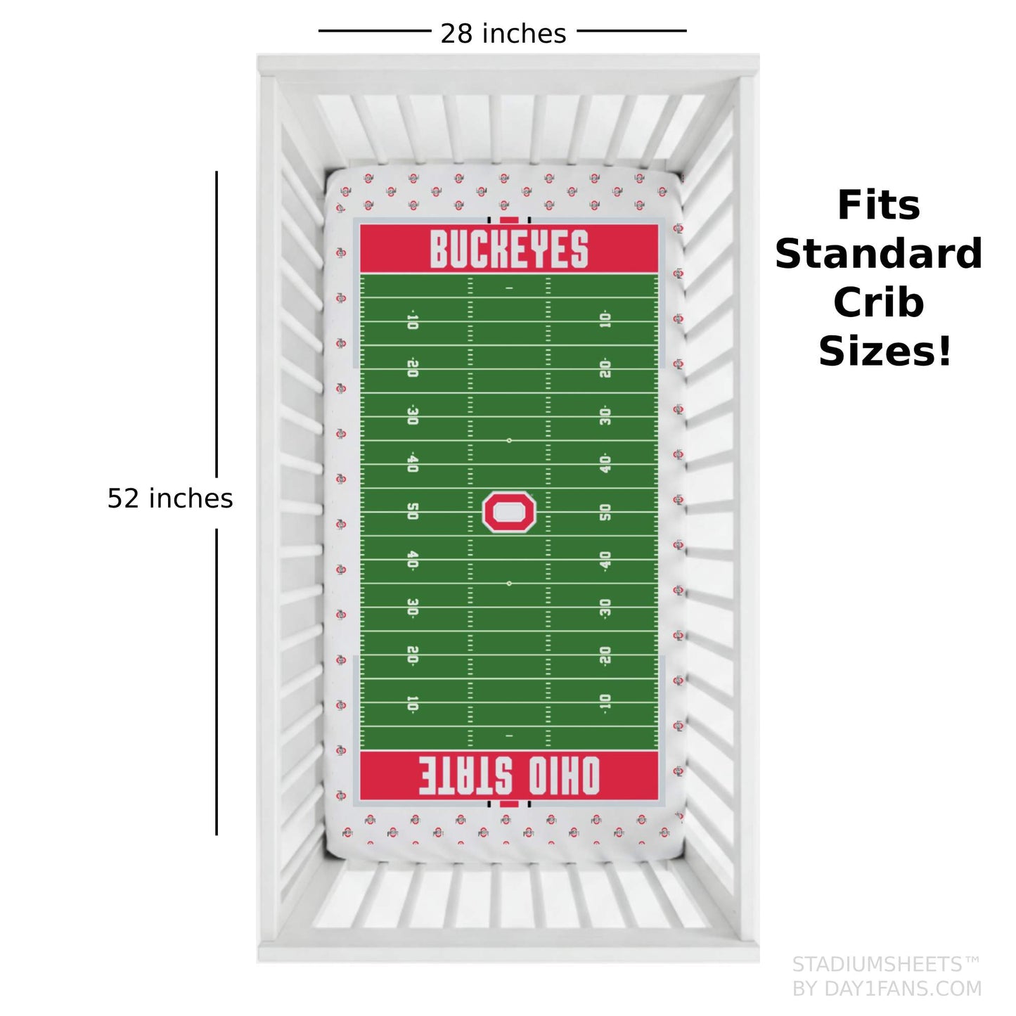 Ohio State Buckeyes StadiumSheets™ Crib Sheets