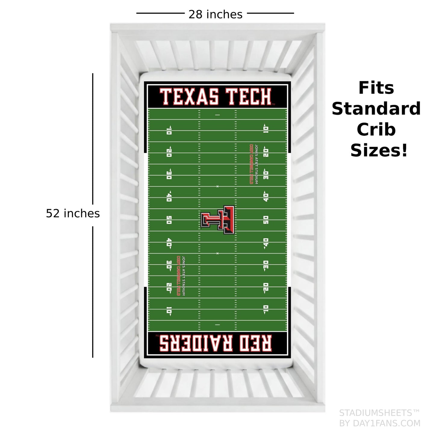 Texas Tech Red Raiders StadiumSheets™ Crib Sheets
